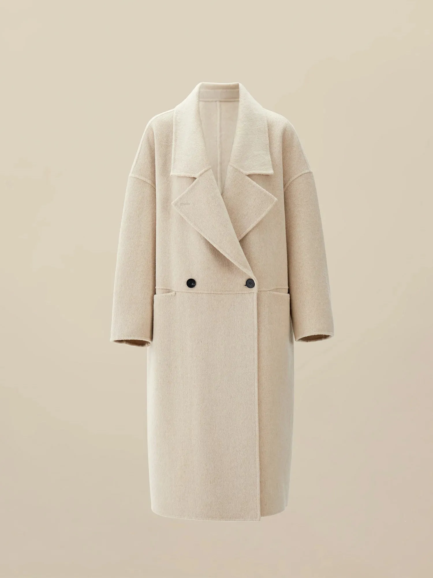 Amoretu 80% Wool Notched Lapel Double Breasted Coat