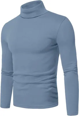 Askdeer Men's Turtleneck Long Sleeve Shirts Thermal Underwear Tops Basic Pullover Sweater Tees