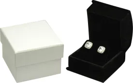 Black Color Luxury Velvet Multiple Use Earring Necklace Pendant Jewelry Gift Box for Wedding, Birthday, Valentine' Day, Mother's Day, Christmas...Comes with an Extra Individual White Packer Box Size