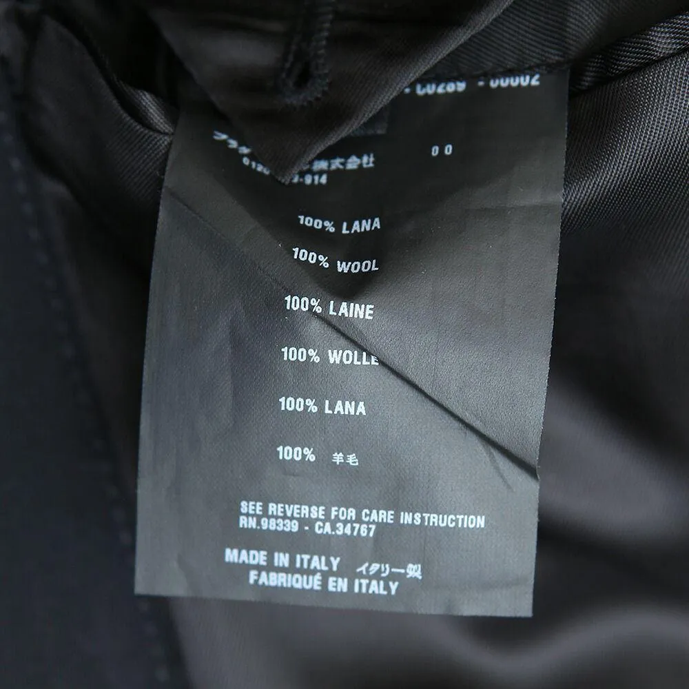 Black Compact Wool Double Breasted Overcoat