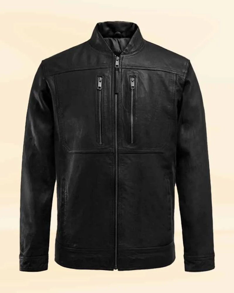 Bold Bonded Leather Biker Jacket