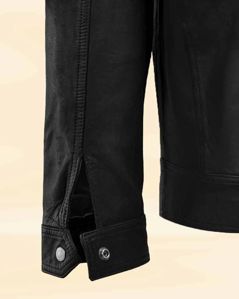 Bold Bonded Leather Biker Jacket