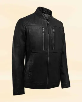 Bold Bonded Leather Biker Jacket
