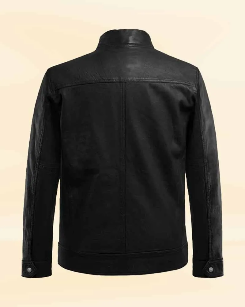 Bold Bonded Leather Biker Jacket
