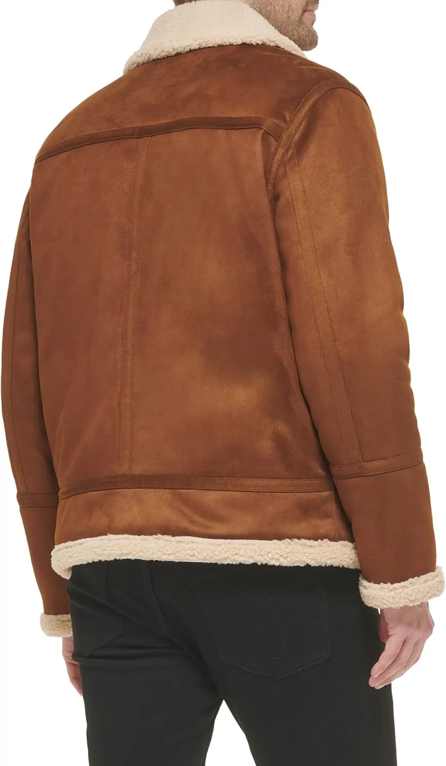 Calvin Klein Men's Faux Leather Jacket Men - Bomber Jacket with Shearling Lining
