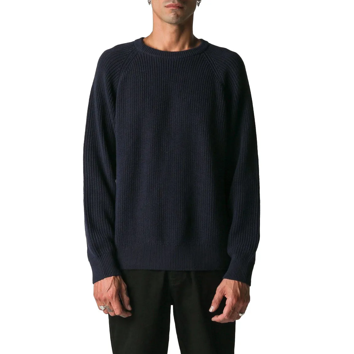 CIRCULATE KNIT CREW Navy
