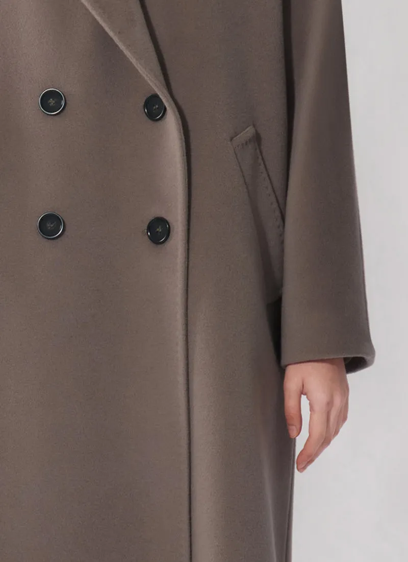 Double-Breasted Oversized Virgin Wool Coat