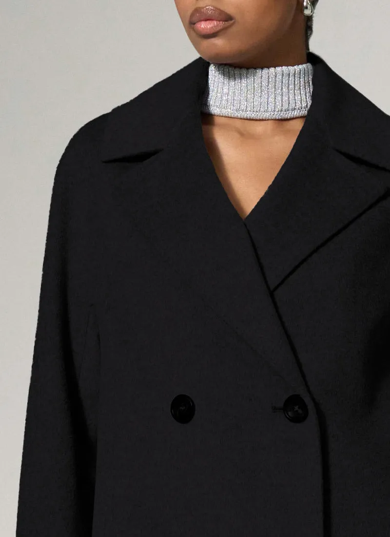 Double-Breasted Oversized Virgin Wool Coat