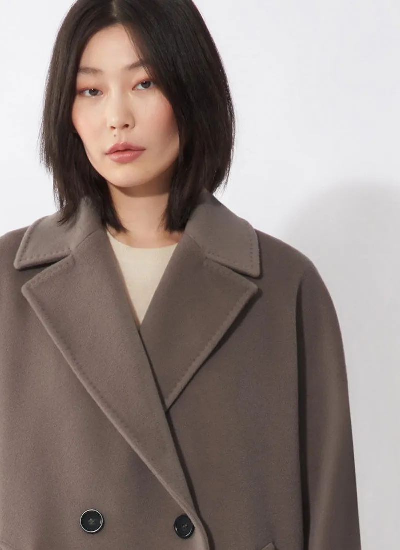 Double-Breasted Oversized Virgin Wool Coat