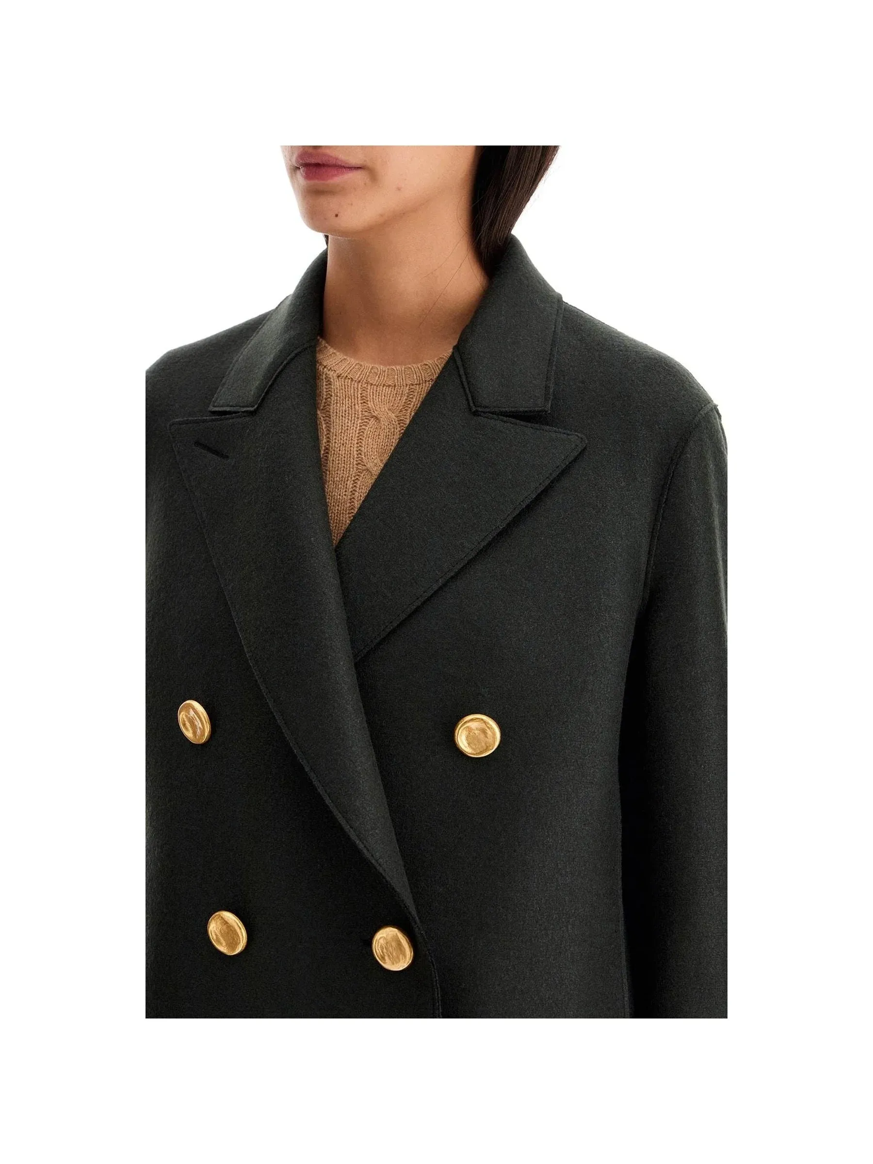 Double-Breasted Wool Caban Jacket
