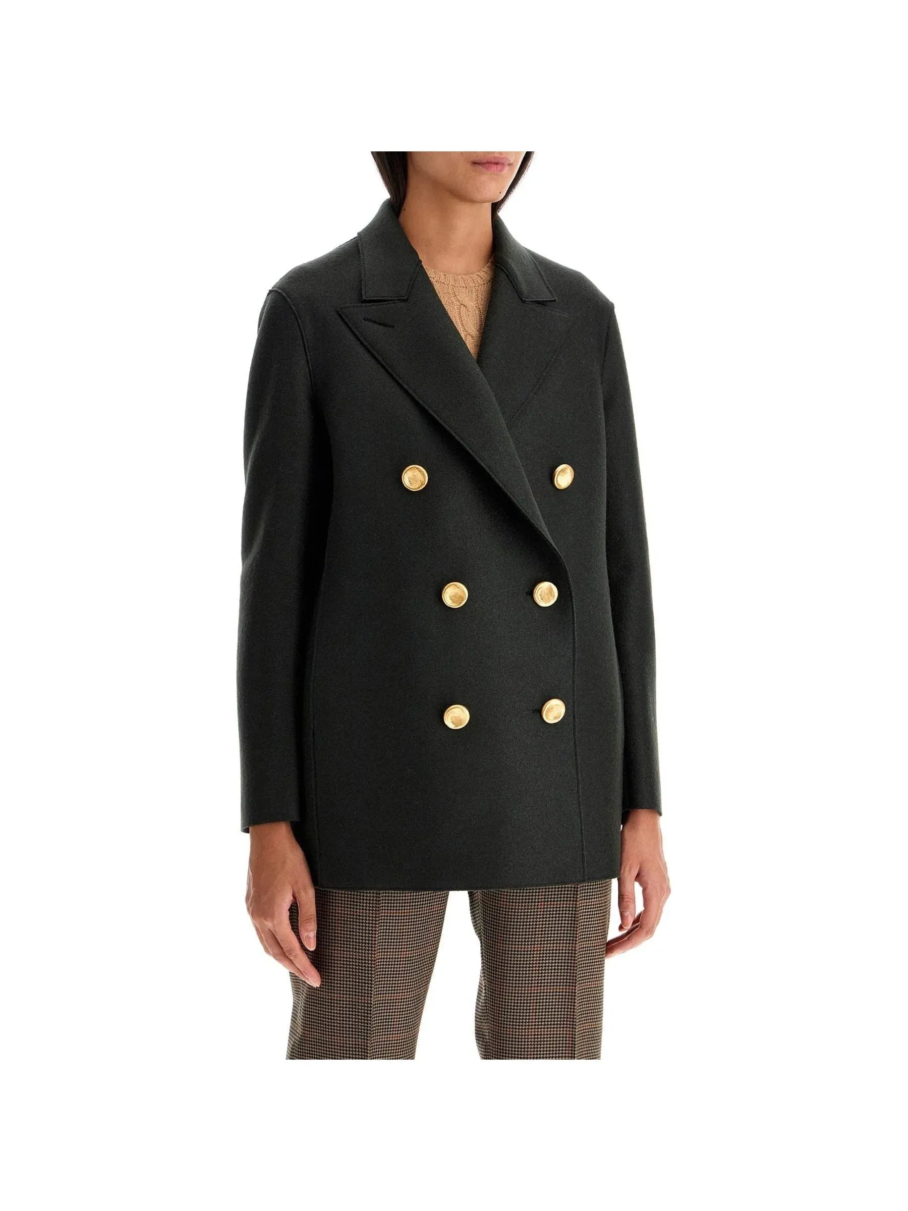 Double-Breasted Wool Caban Jacket