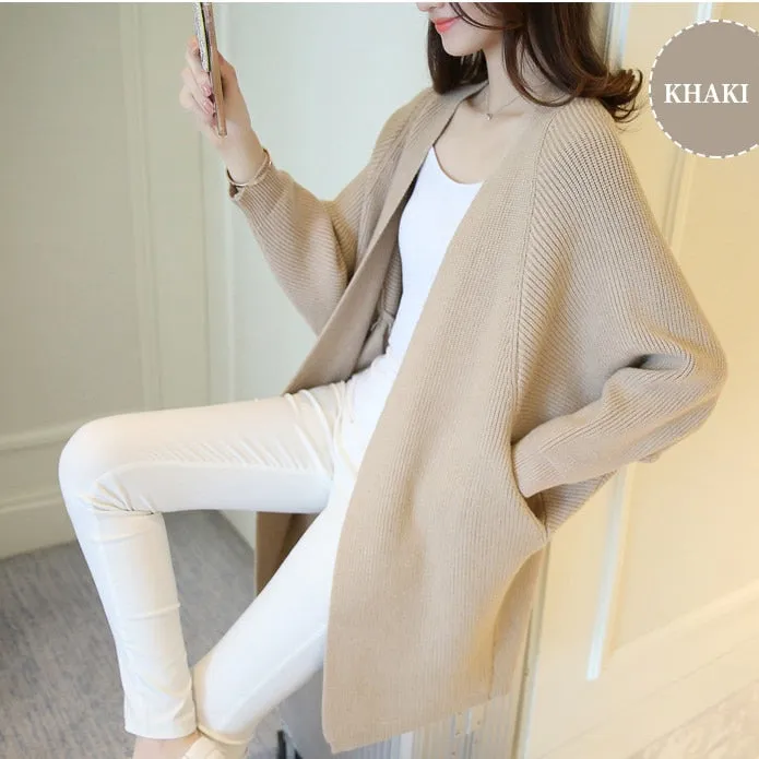 FashionSierra - Bat Sleeve Knitted Plus Size Jacket Loose Ladies Sweaters Cardigans
