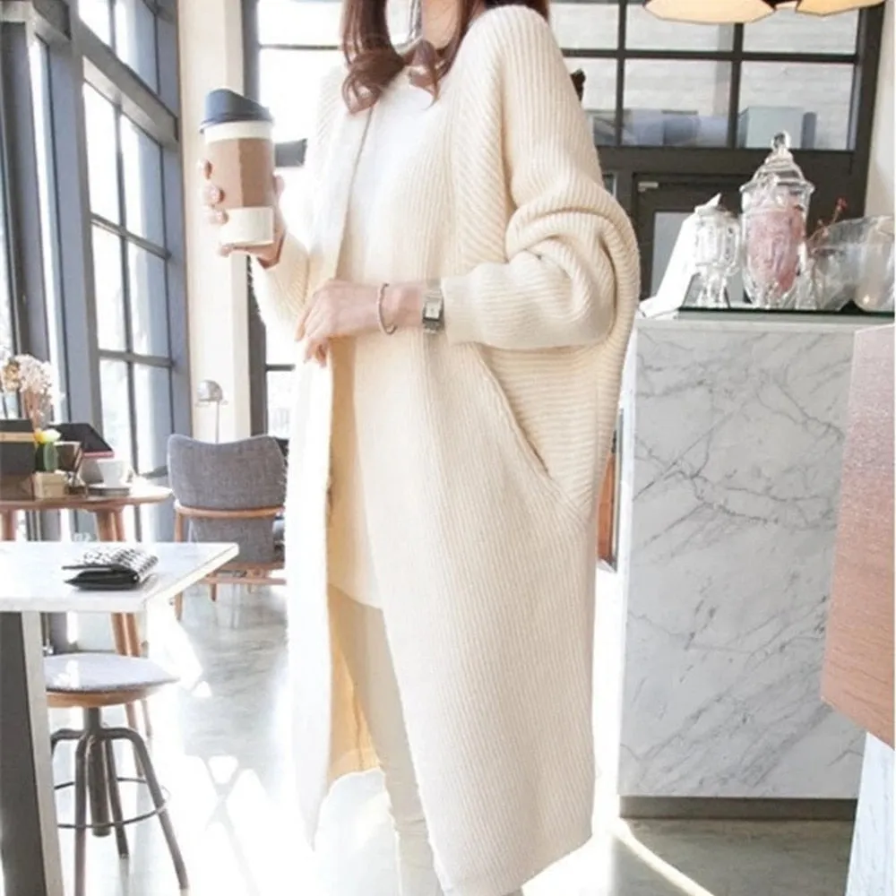 FashionSierra - Bat Sleeve Knitted Plus Size Jacket Loose Ladies Sweaters Cardigans