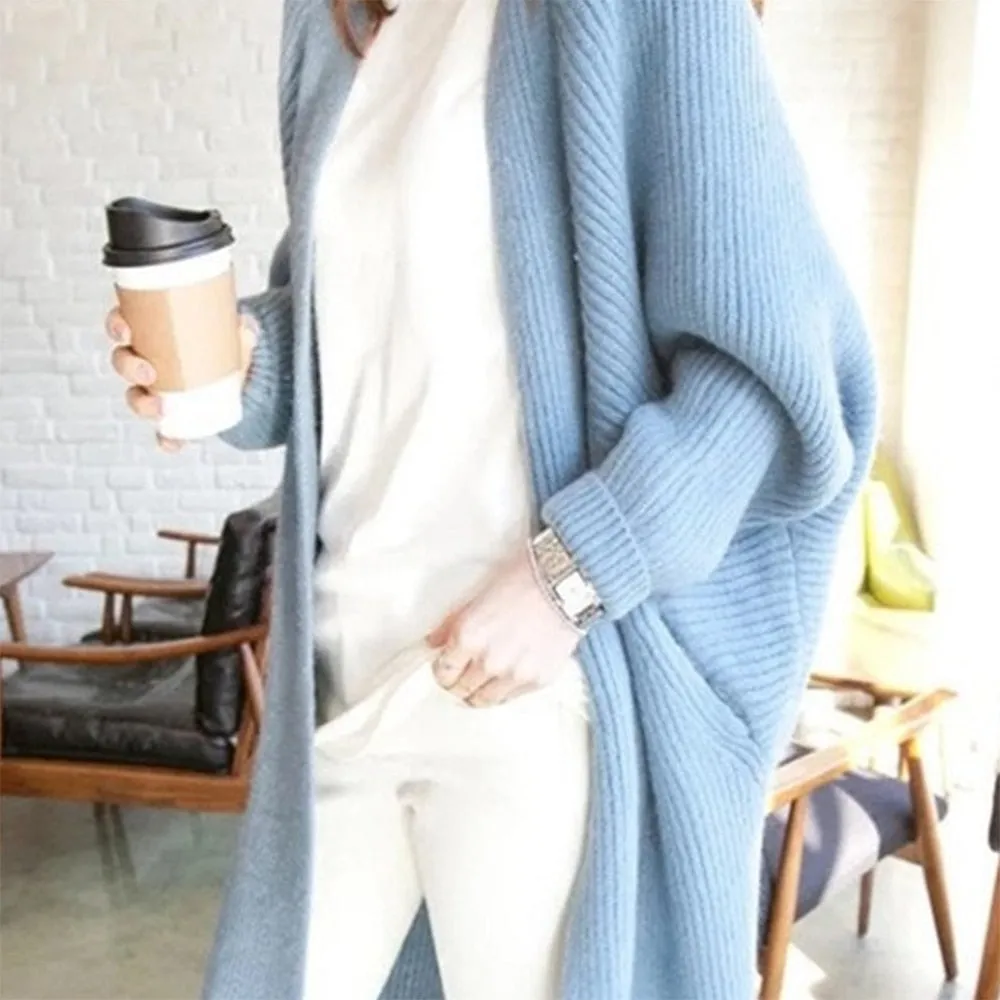 FashionSierra - Bat Sleeve Knitted Plus Size Jacket Loose Ladies Sweaters Cardigans