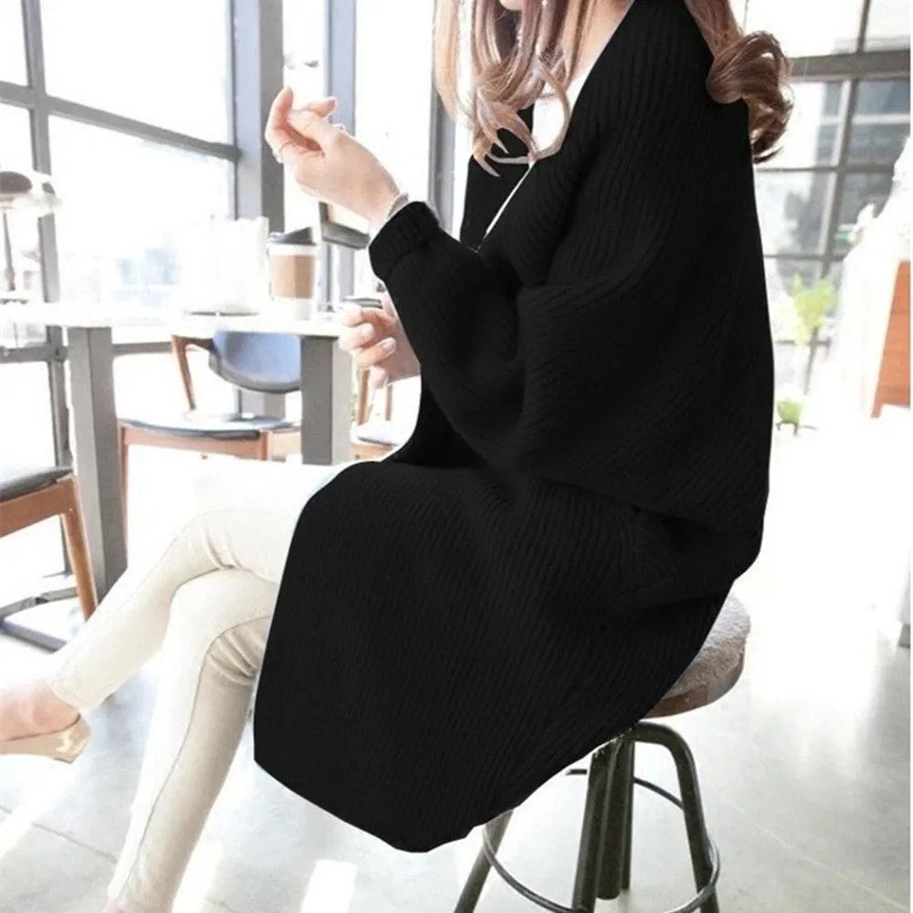 FashionSierra - Bat Sleeve Knitted Plus Size Jacket Loose Ladies Sweaters Cardigans