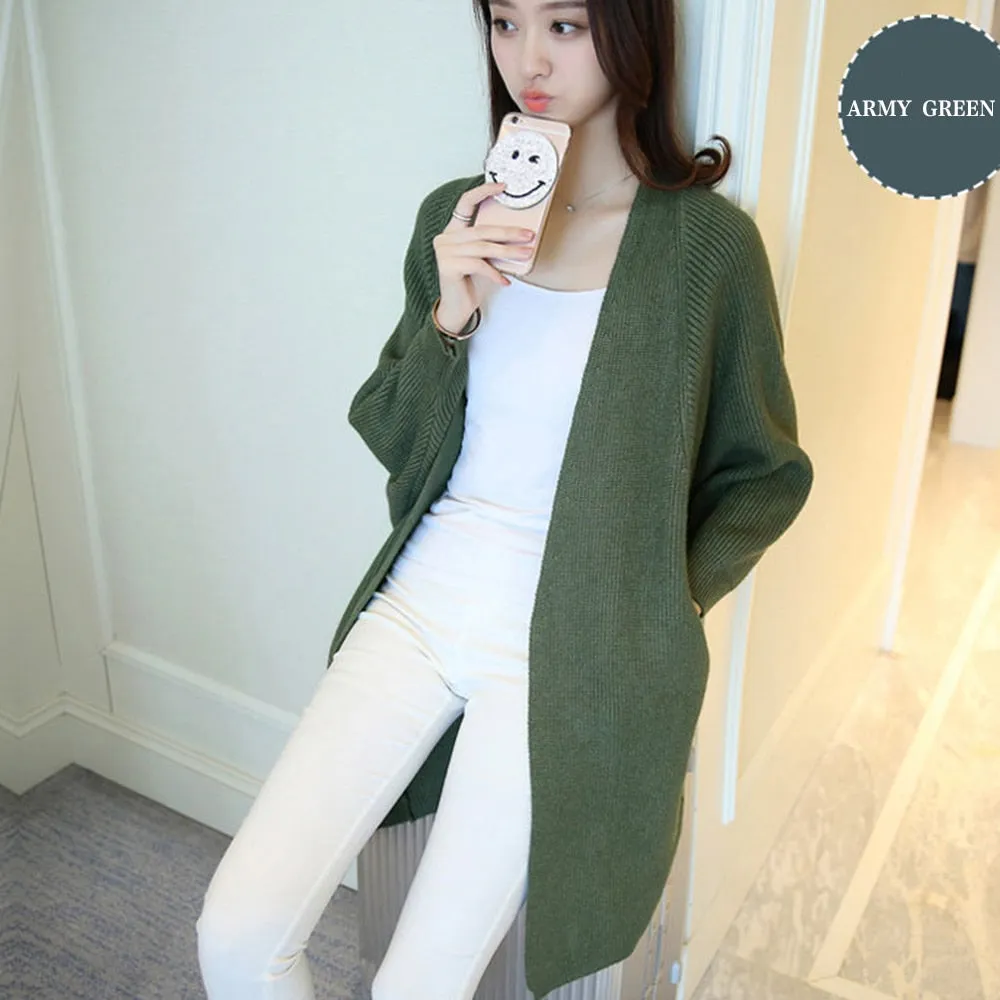 FashionSierra - Bat Sleeve Knitted Plus Size Jacket Loose Ladies Sweaters Cardigans