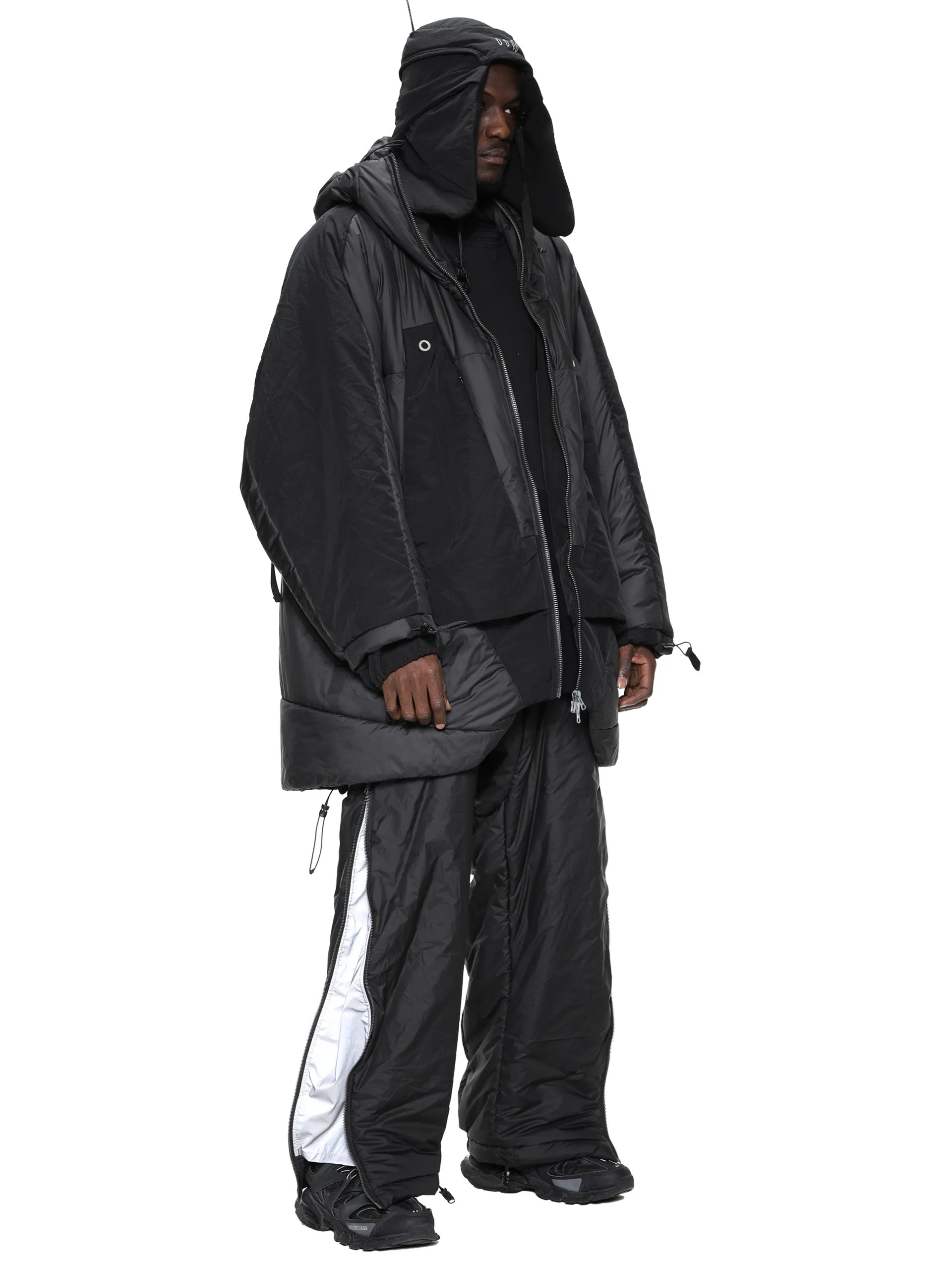 geo panel layer thermolite quilted long coat