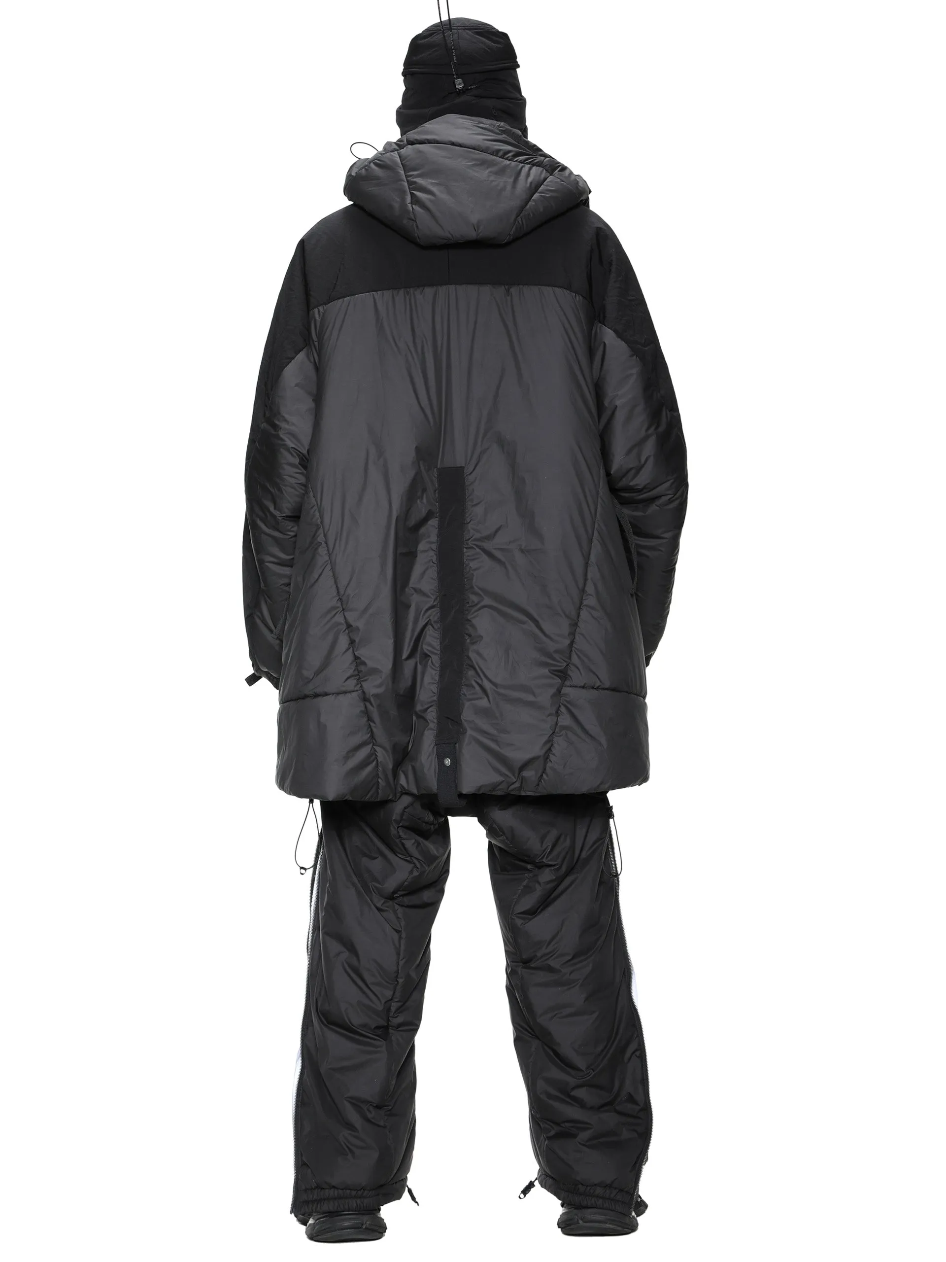 geo panel layer thermolite quilted long coat