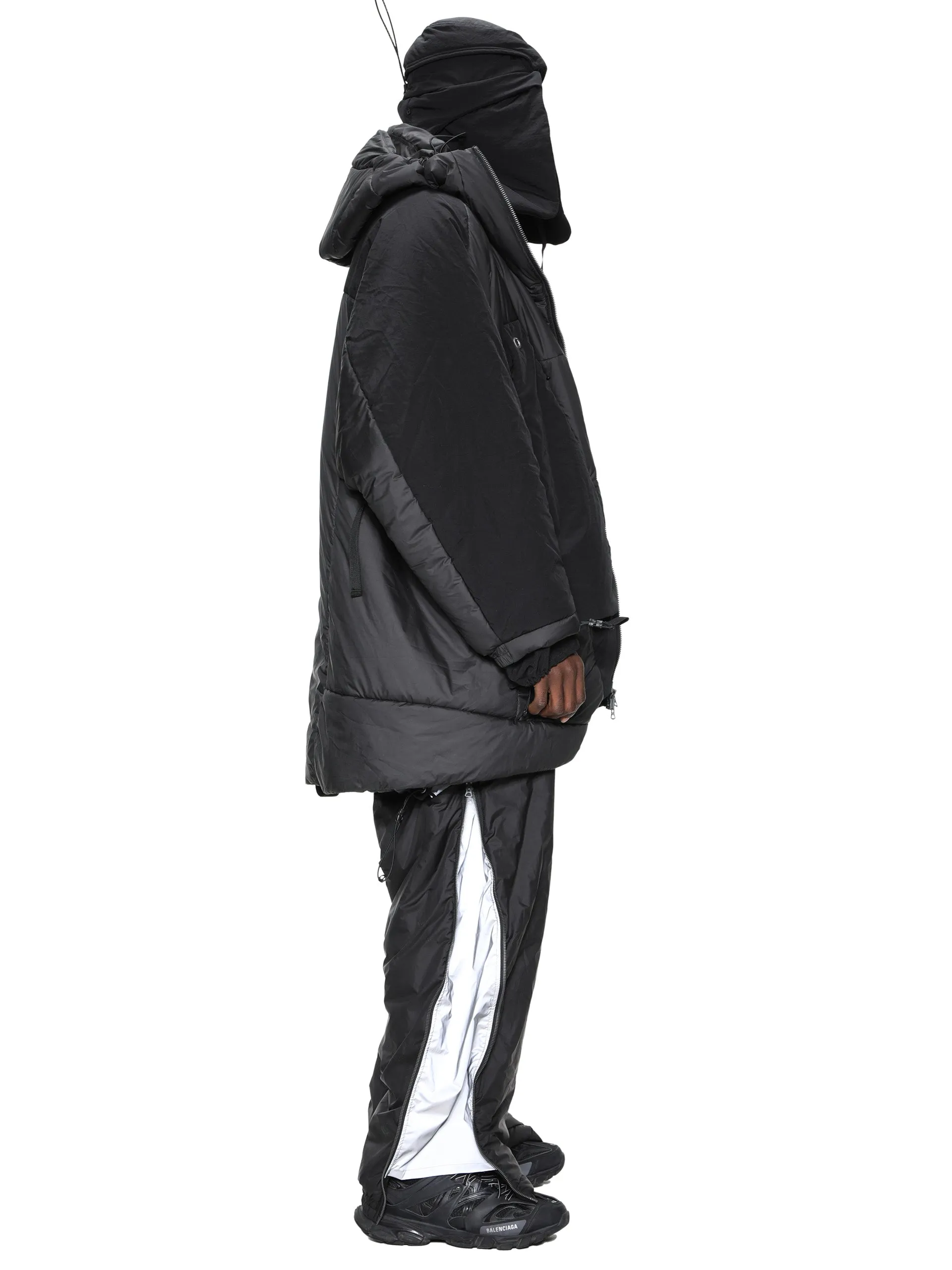 geo panel layer thermolite quilted long coat