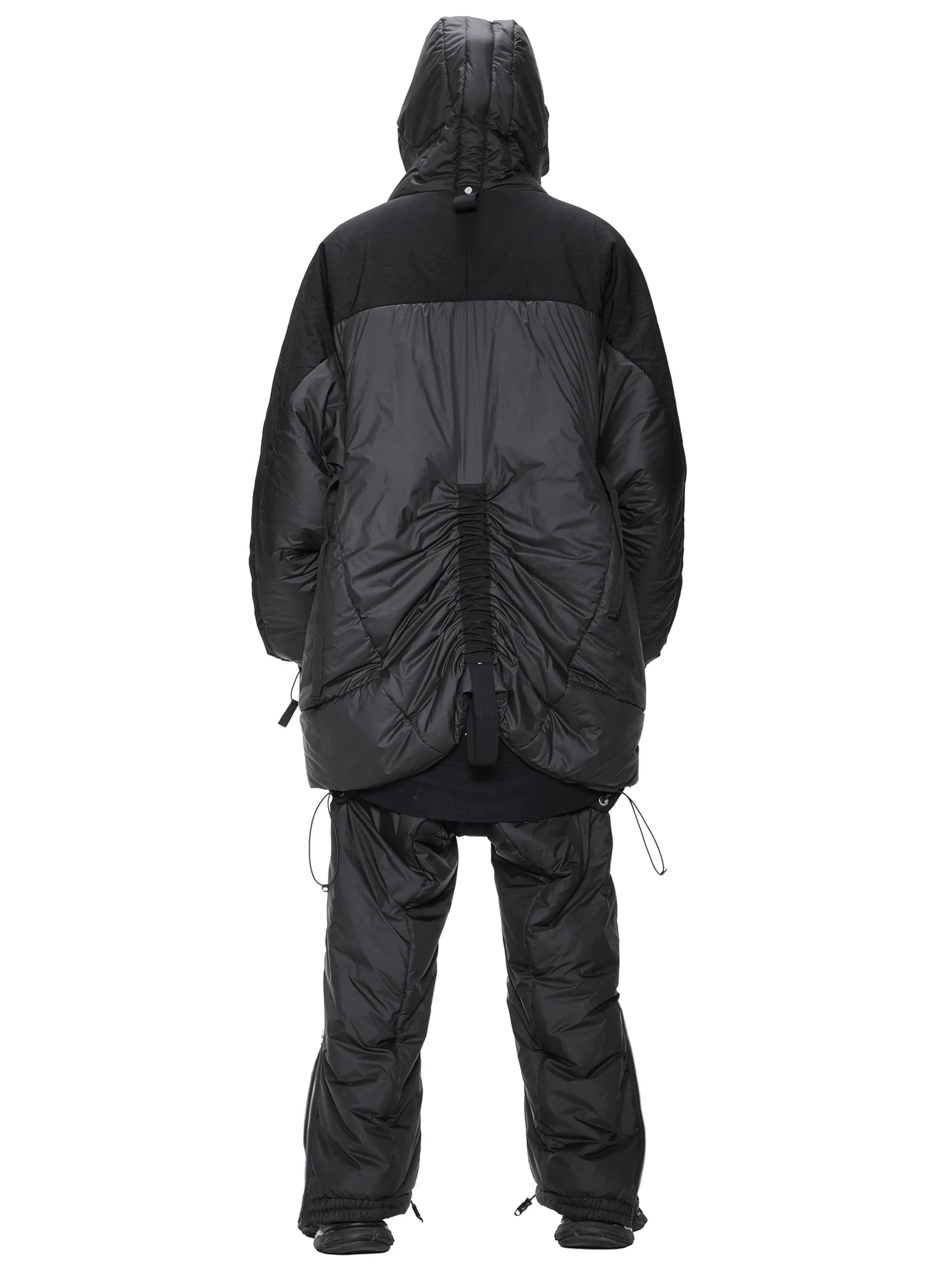 geo panel layer thermolite quilted long coat