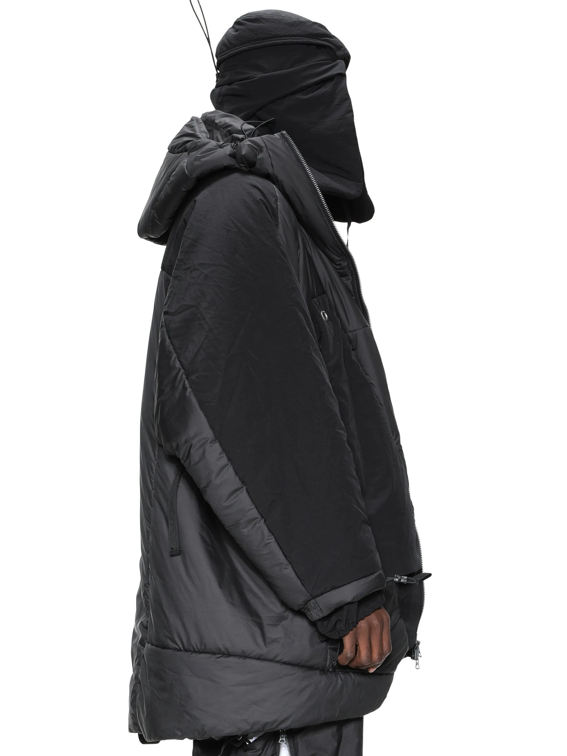 geo panel layer thermolite quilted long coat