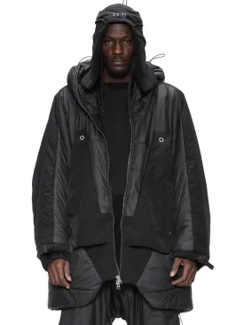 geo panel layer thermolite quilted long coat