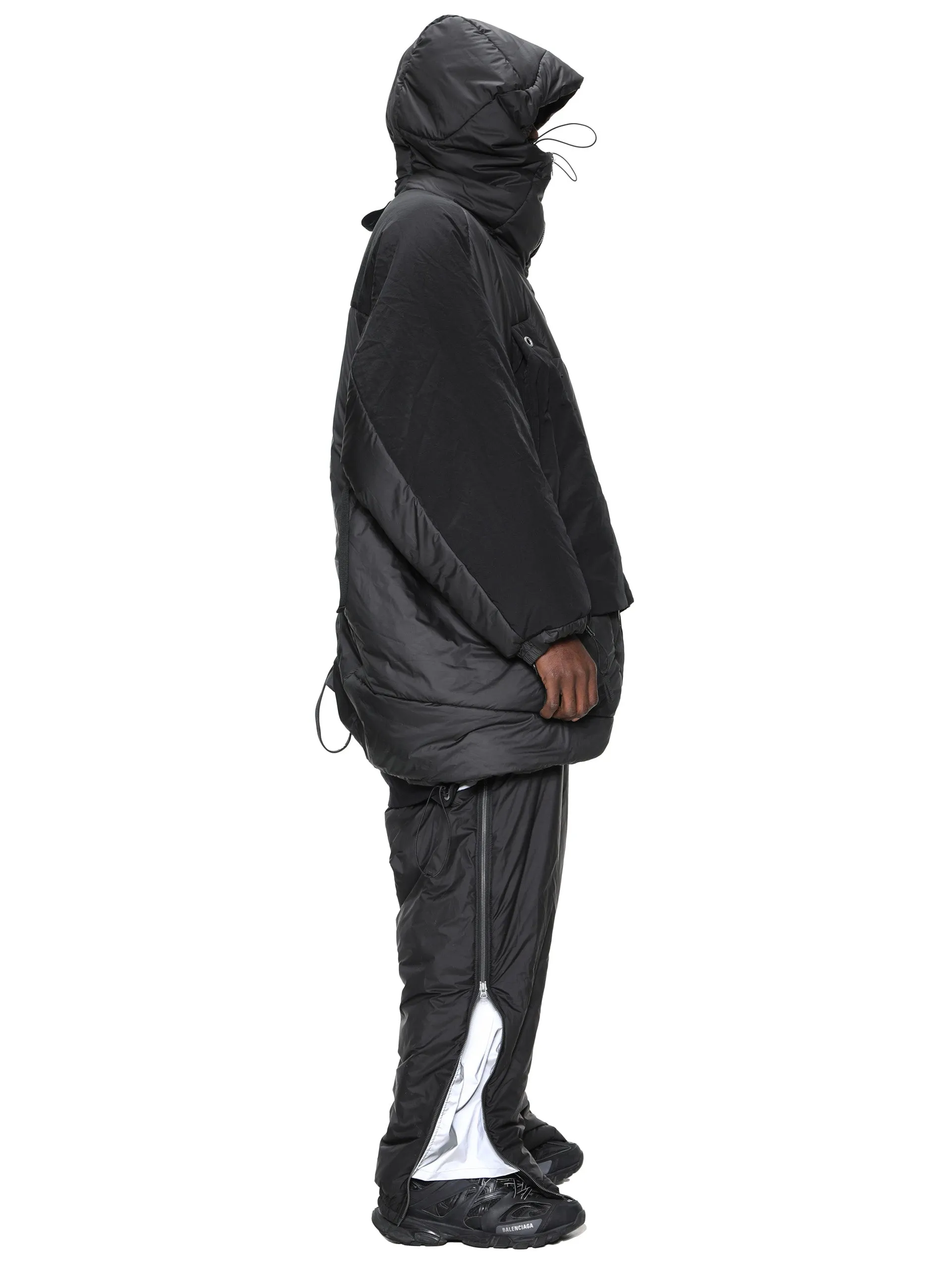 geo panel layer thermolite quilted long coat