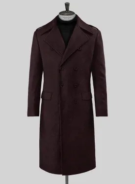 Highlander Heavy Wine Herringbone Tweed-GQ Overcoat