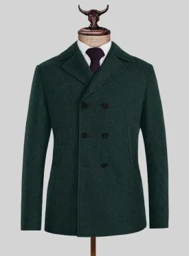 Highlander Melange Green Tweed Pea Coat