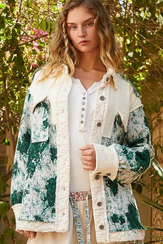 Jacquard Patch Quilted Jacket