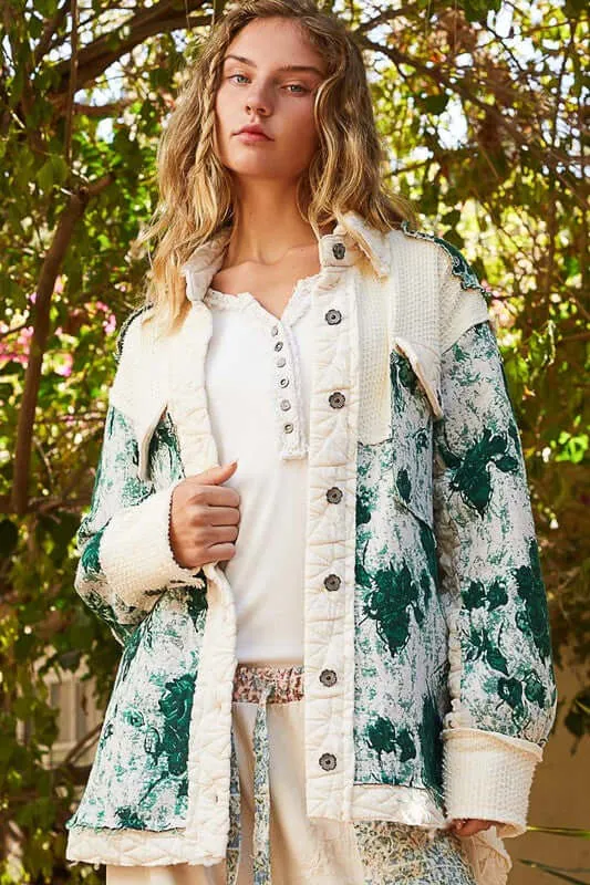 Jacquard Patch Quilted Jacket