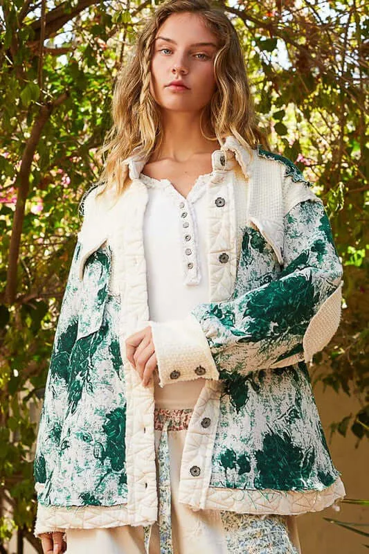 Jacquard Patch Quilted Jacket
