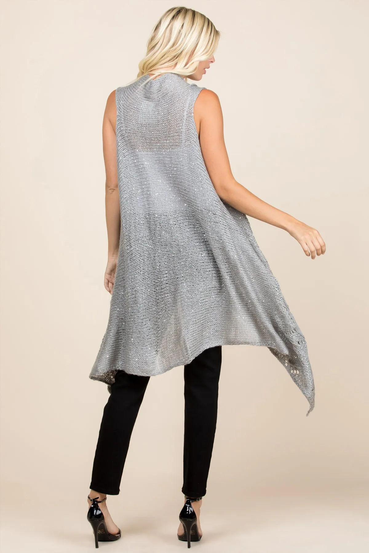 KNITTED OPEN FRONT CARDIGAN/6PCS