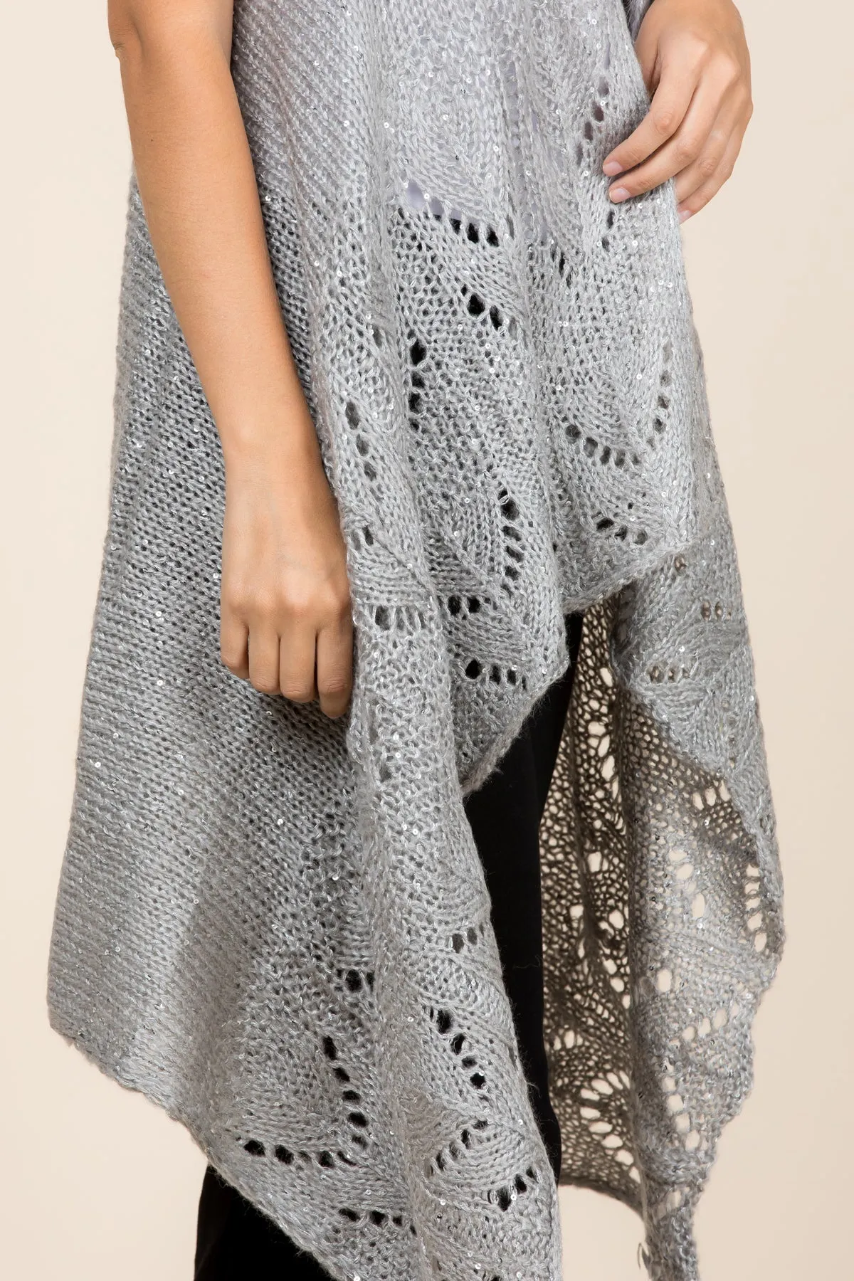KNITTED OPEN FRONT CARDIGAN/6PCS
