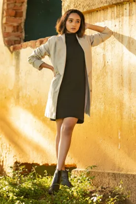 Lauren Peak Lapel Beige Wool Overcoat
