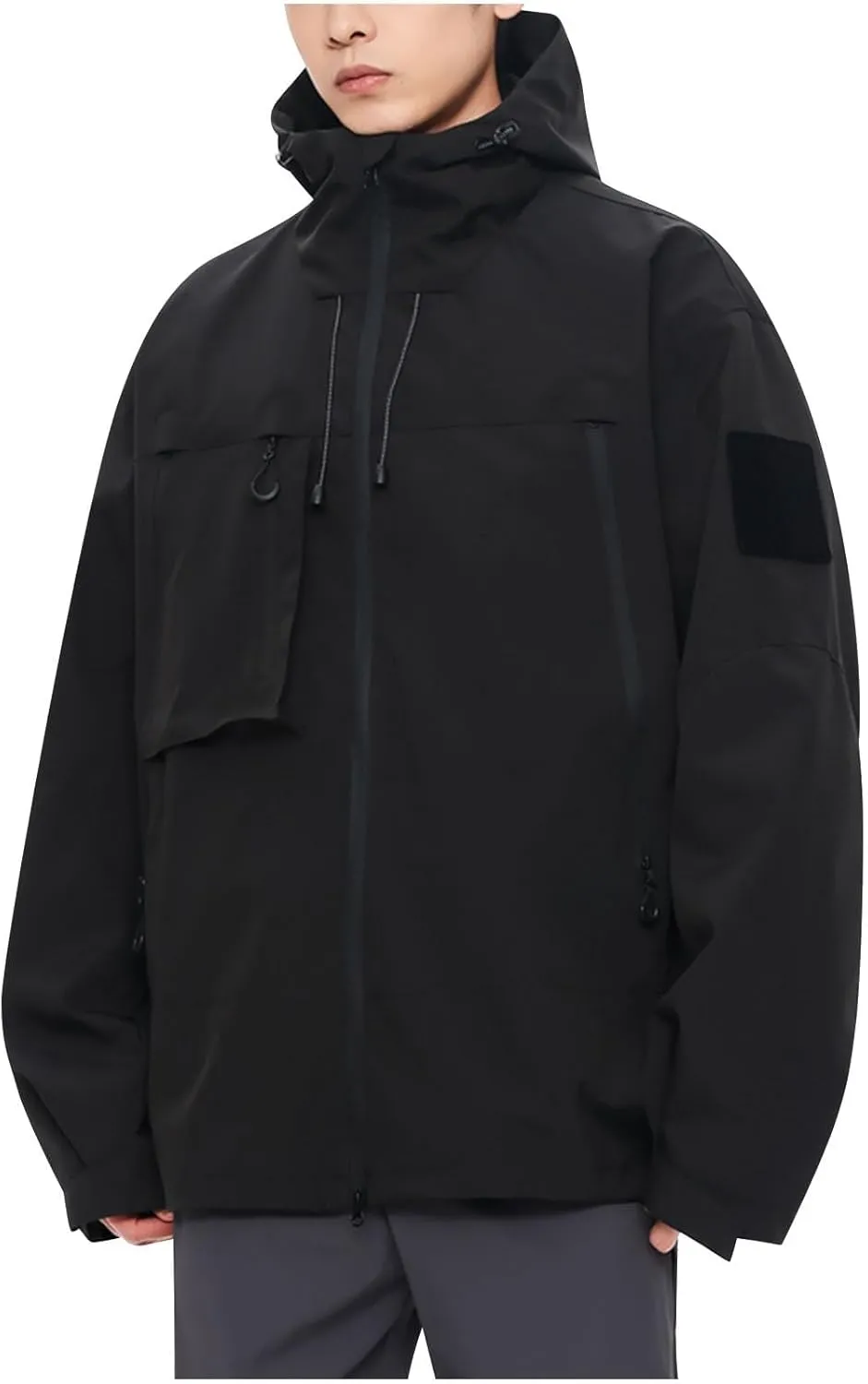 Men's Spring Fall Casual Windbreaker Jacket Cargo Stand Collar Military Bomber Jackets Coat Outdoor Cargo Jackets