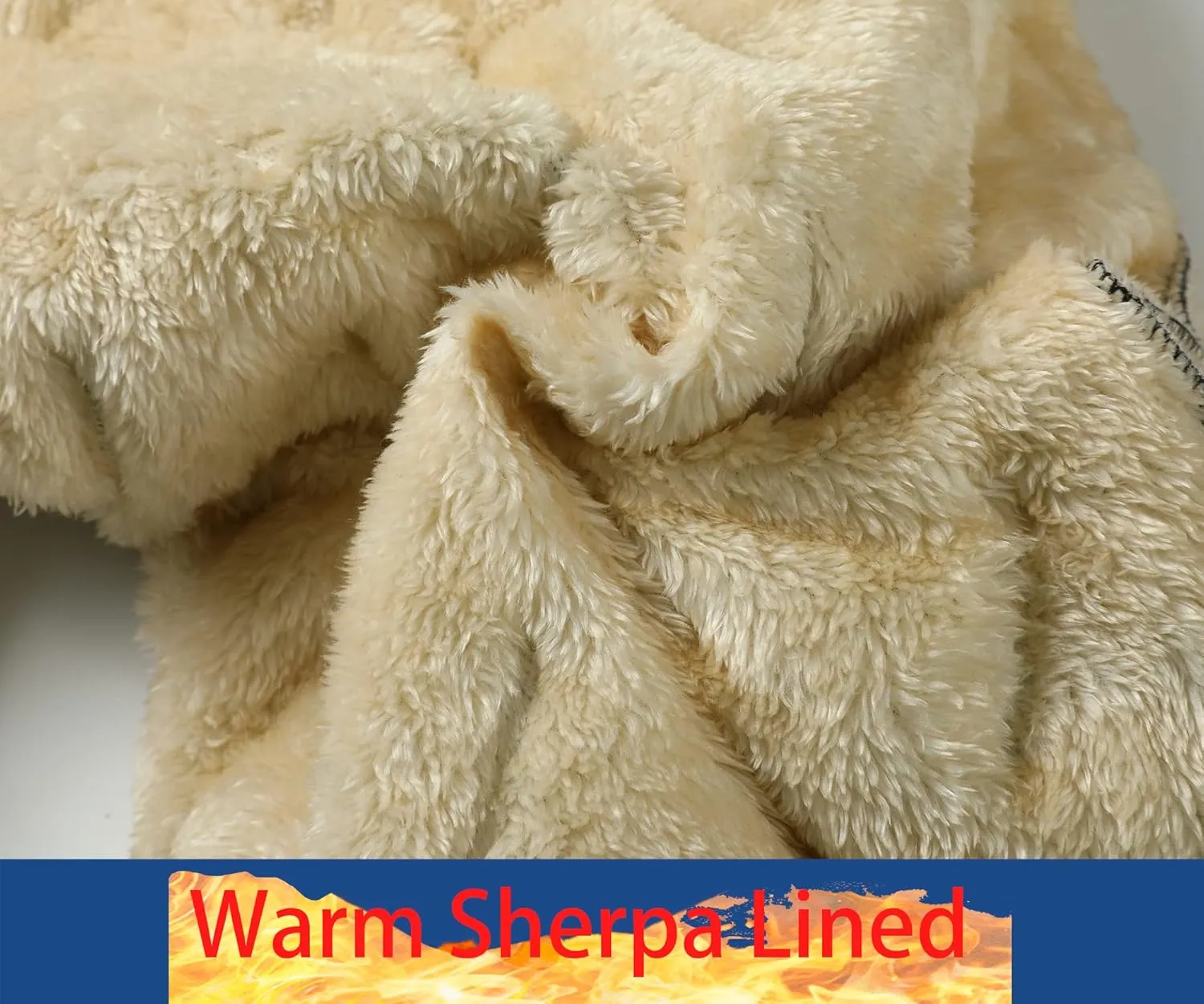 Mens Winter Warm Sweatpants Fleece Sherpa Lined Track Pants Active Thermal Joggers with Zipper Pockets