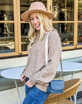 MEROKEETY Crew Neck Long Sleeve Pullover Loose Sweater