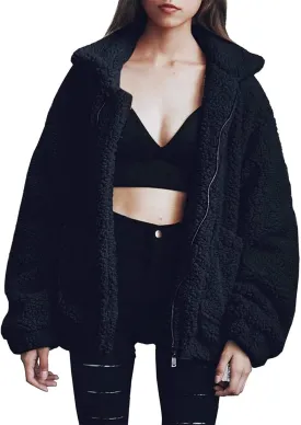 PRETTYGARDEN Women's Fashion Winter Coat Sherpa Fleece Faux Fur Shearling Oversized Trendy Jackets Warm Outerwear