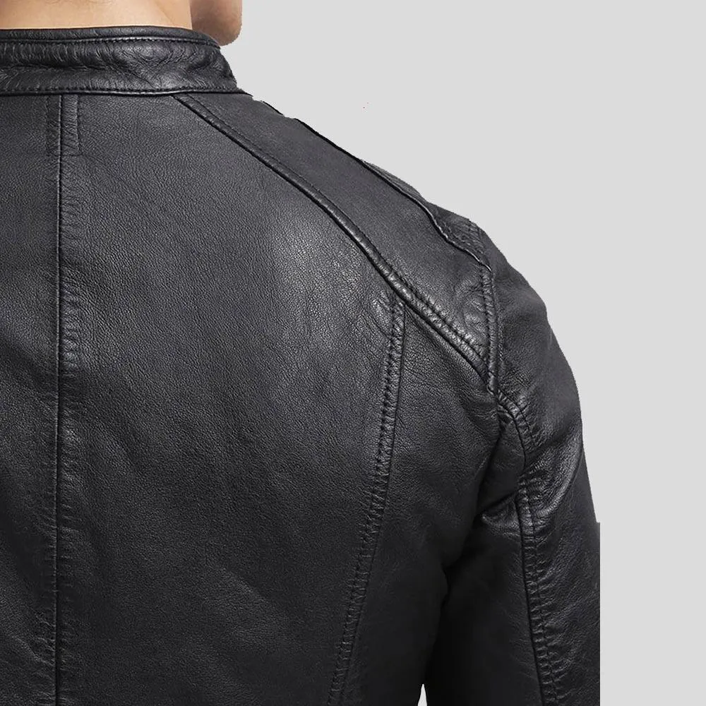 Scott Black Leather Racer Jacket