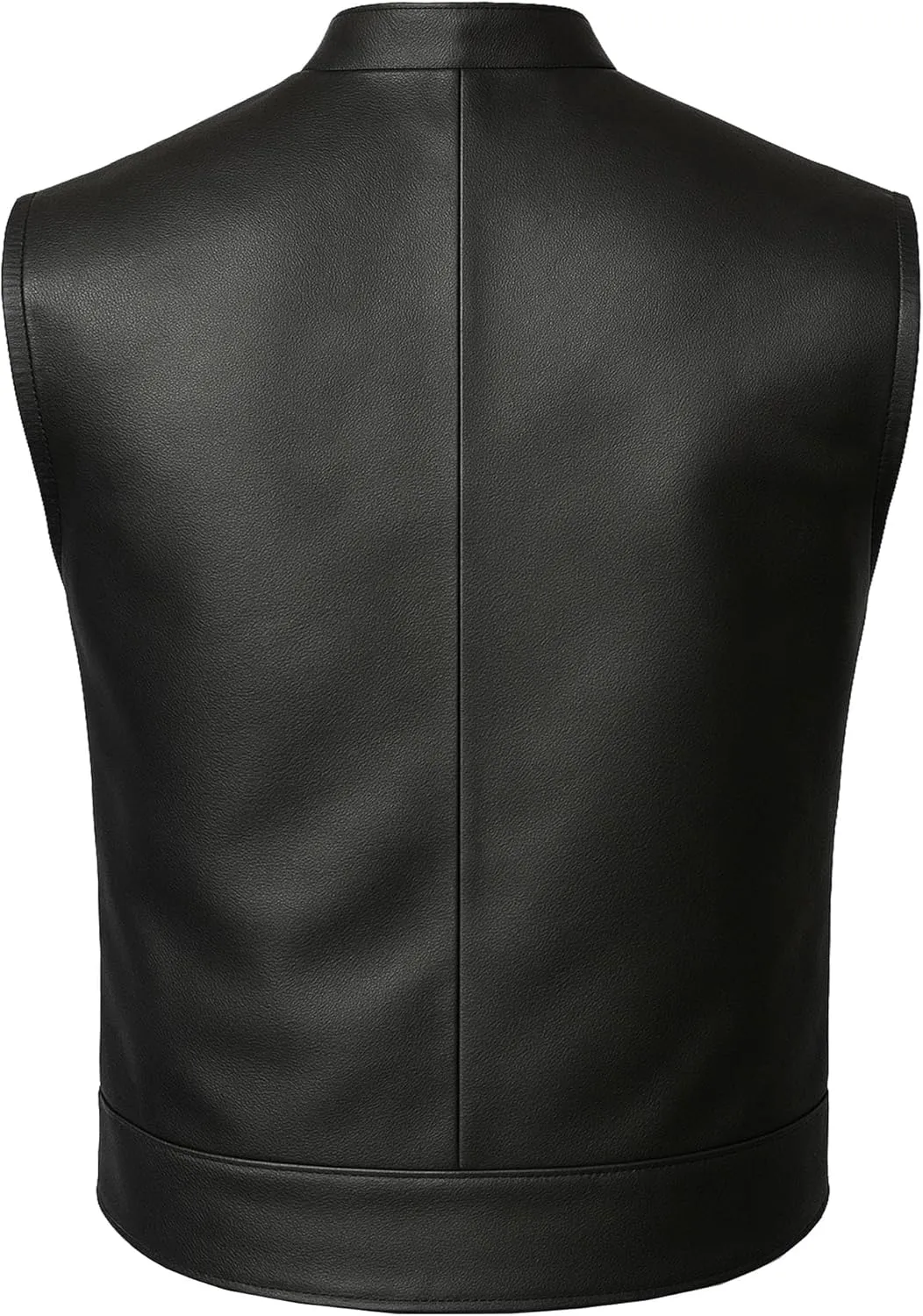 SOA Mens Leather Biker Vest  Club Style Motorcycle Vest w/Concealed Carry Pockets Cowhide Back Front Panels for Patchwork