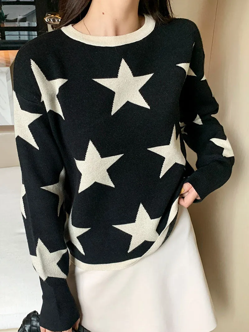 Super Star Pullover Knitted Sweaters