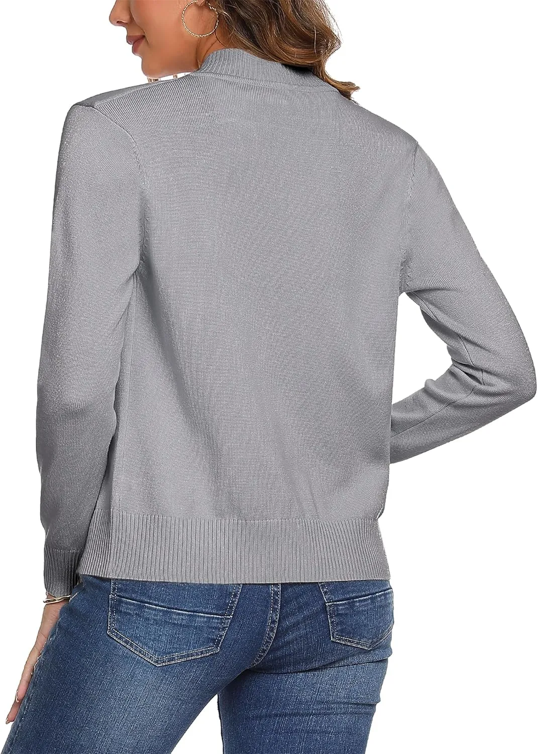 Totatuit Womens Long Sleeve Knitted Zip Up Sweater Cardigans Sweaters Lightweight Zipper Sweatshirts Jacket