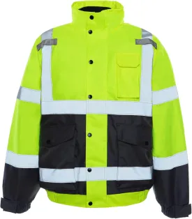 Utility Pro Men's Class 3 High Visibility 3-in-1 Bomber Jacket with Teflon Fabric Protector - Lime/Black, Medium, Model Number UHV563