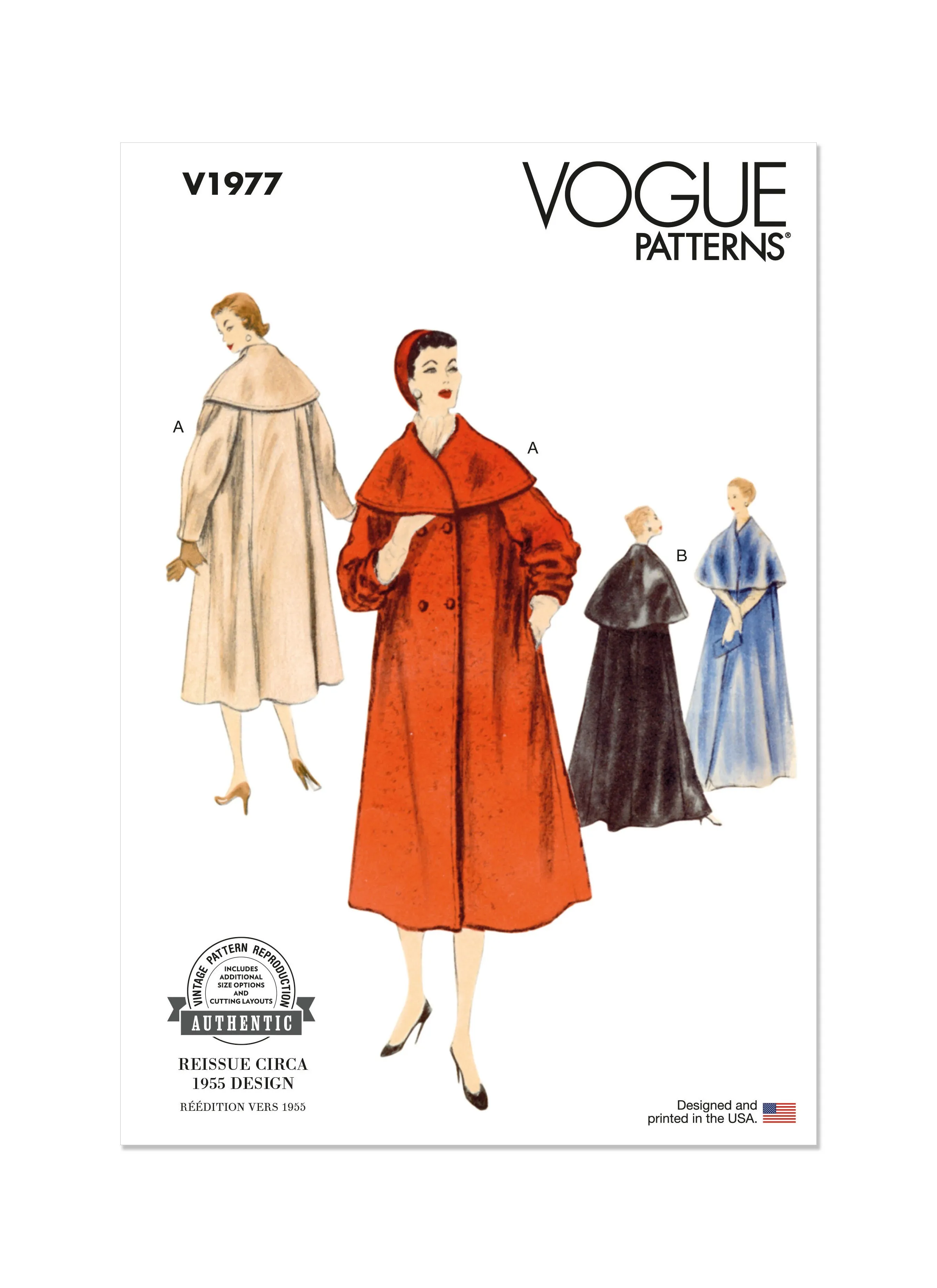 Vogue Sewing Pattern 1977 Misses' Coats