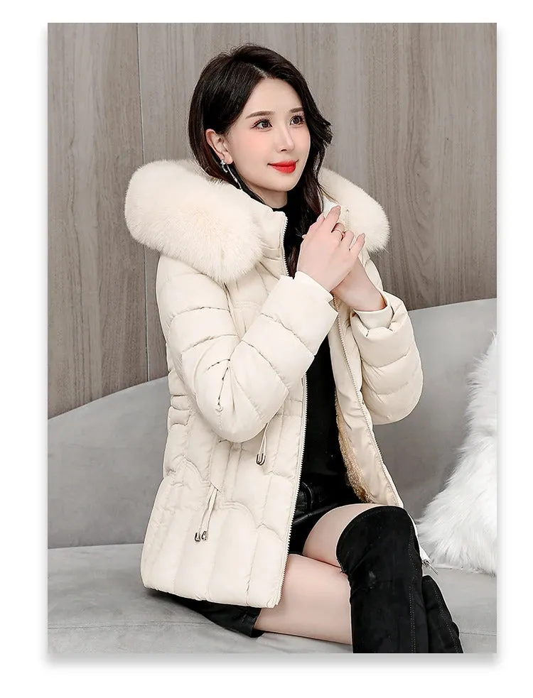 Winter 2024 New Down Jacket Women Parkas Fashion High-Quality Warm Cotton Padded Coat Ladies Short Overcoat Hooded Overwear Tops
