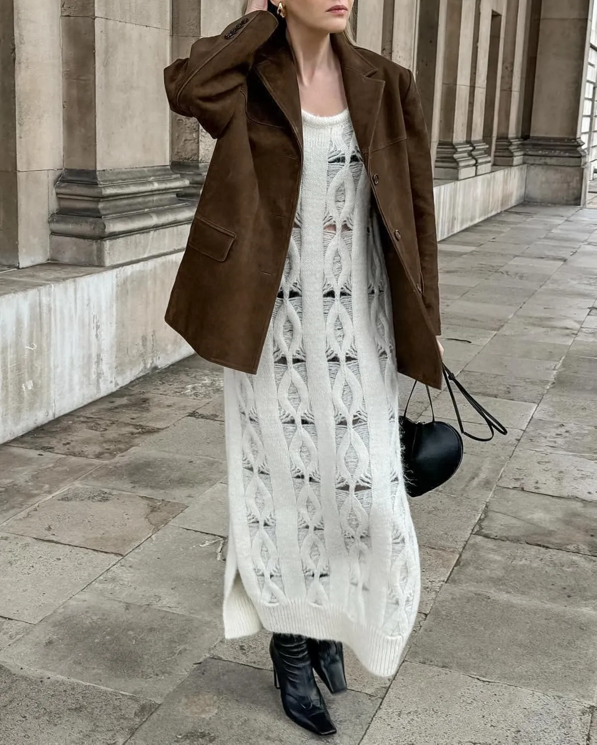 Women Coquette Suede Jacket Old Money Aesthetic Blazers Vintage Oversized Leather Jacket Bomber Preppy Winter Coat