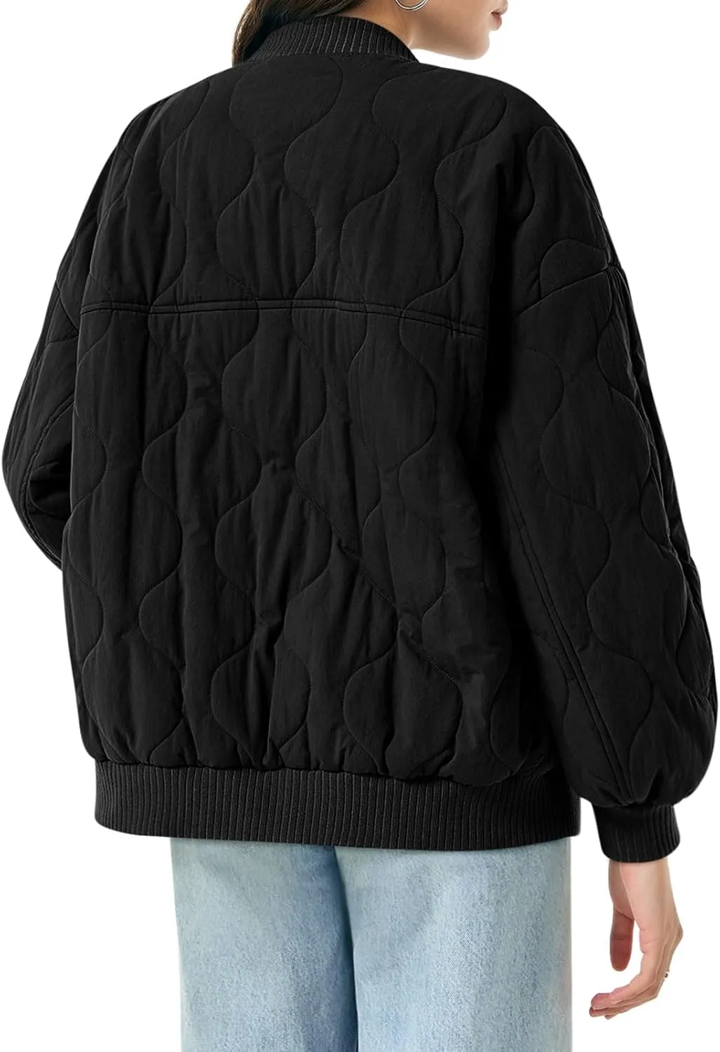 Yousify Winter Jackets for Women Fashion 2024 Casual Puffer Coat Zip Up Lightweight Short Jacket S-2XL