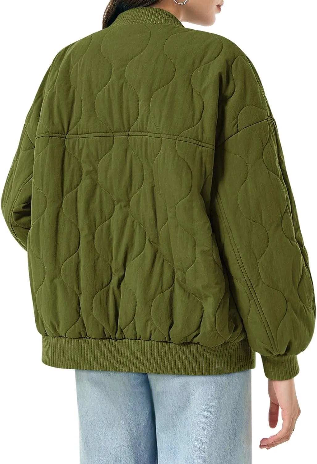 Yousify Winter Jackets for Women Fashion 2024 Casual Puffer Coat Zip Up Lightweight Short Jacket S-2XL